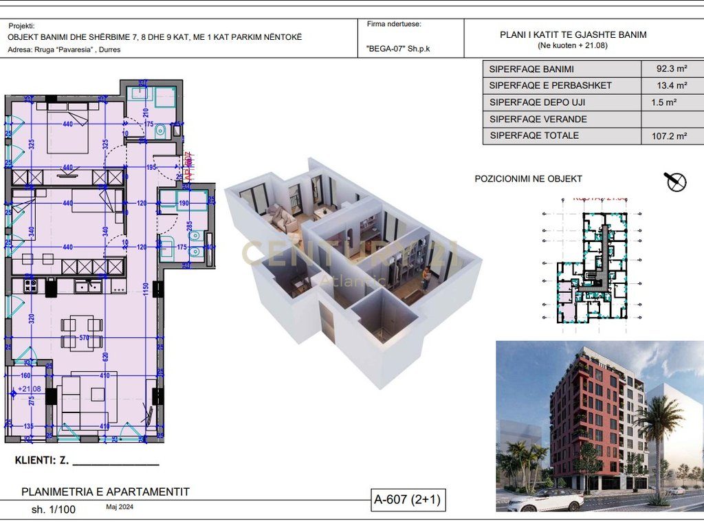 Apartament 2+1+2T Për Shitje në Plazh, Durrës