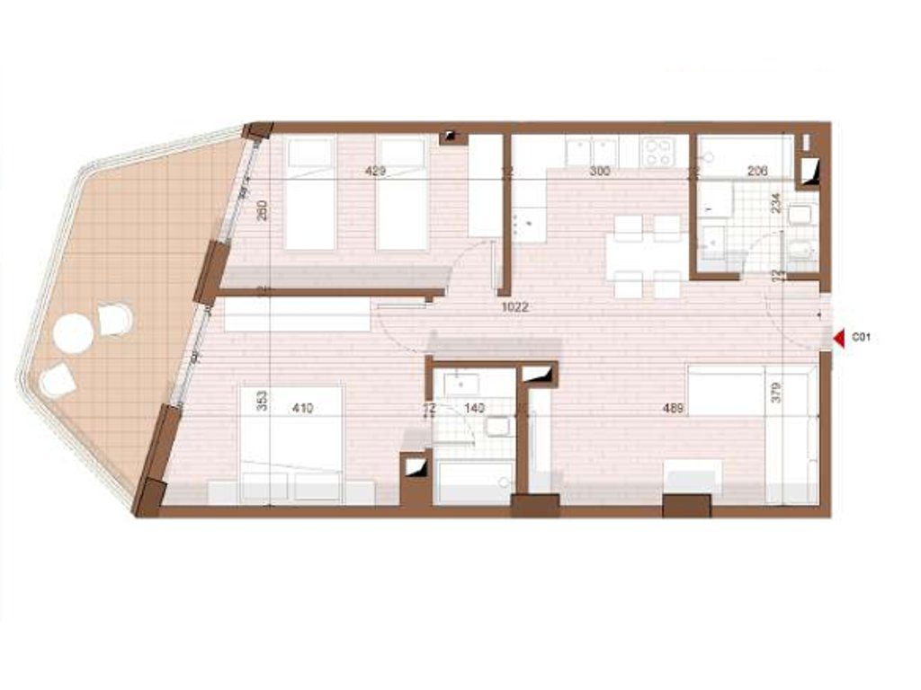 SHITET APARTAMENT 2+1+2 NE SHENGJIN