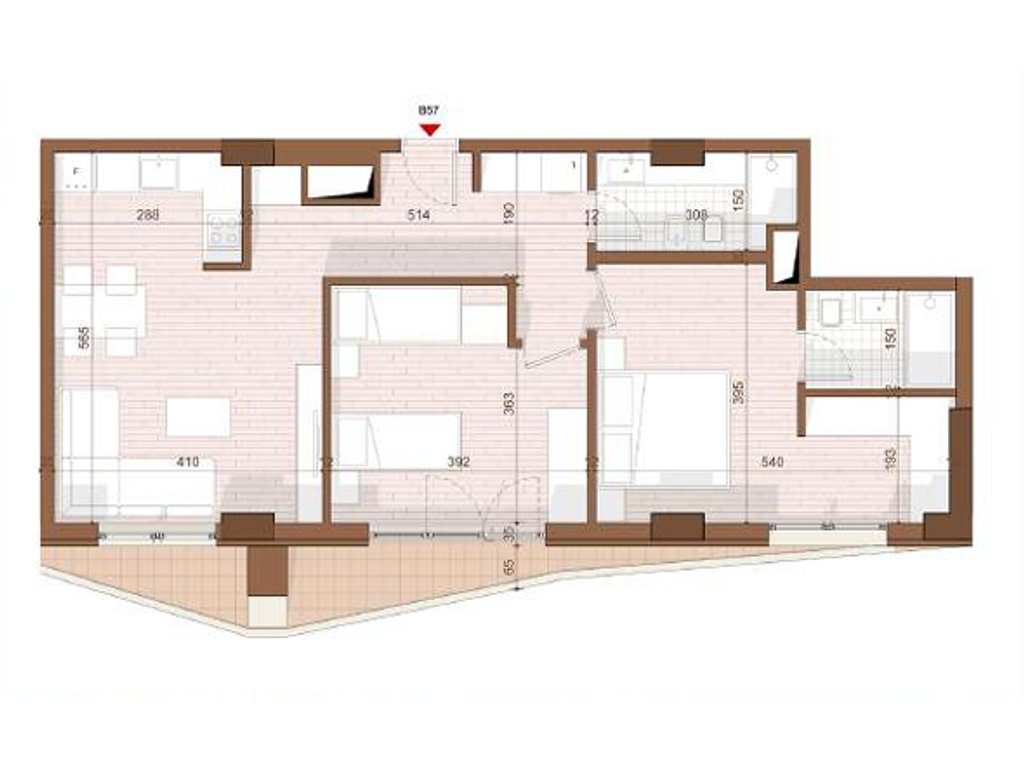 SHITET APARTAMENT 2+1+2 NE SHENGJIN