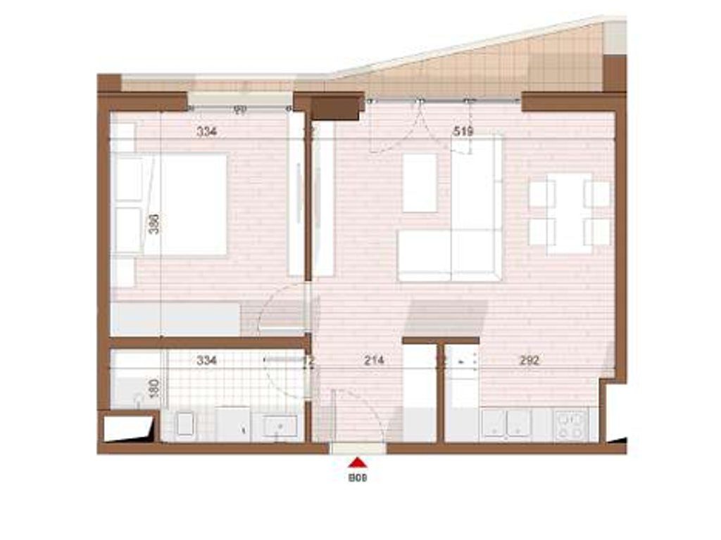 SHITET APARTAMENT 1+1 NE SHENGJIN