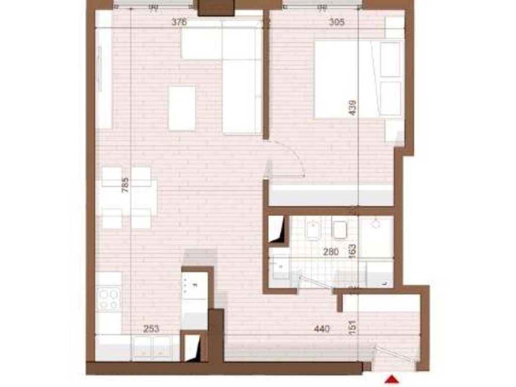 SHITET APARTAMENT 1+1 NE SHENGJIN