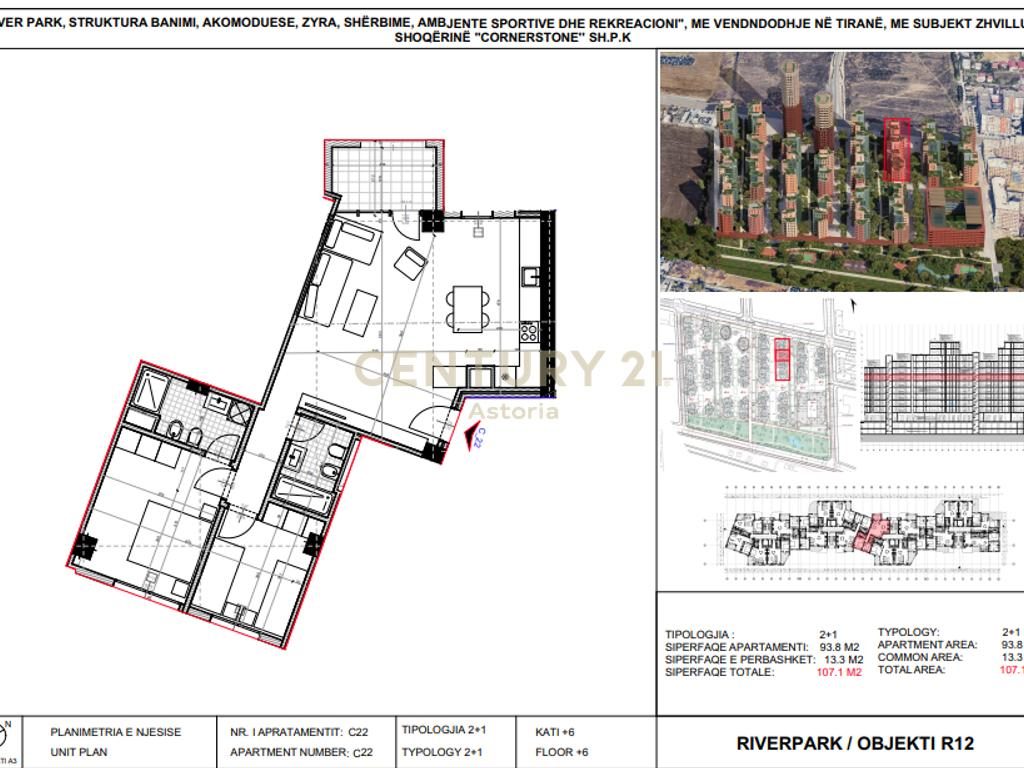 Shitet apartament 2+1+2 River Park Residence