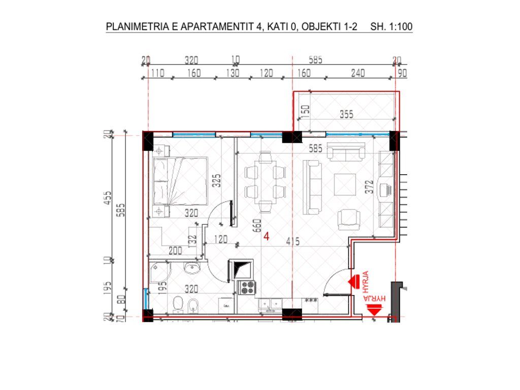 Apartament 1+1 Për Shitje prane Komuna Dajt, Tirane