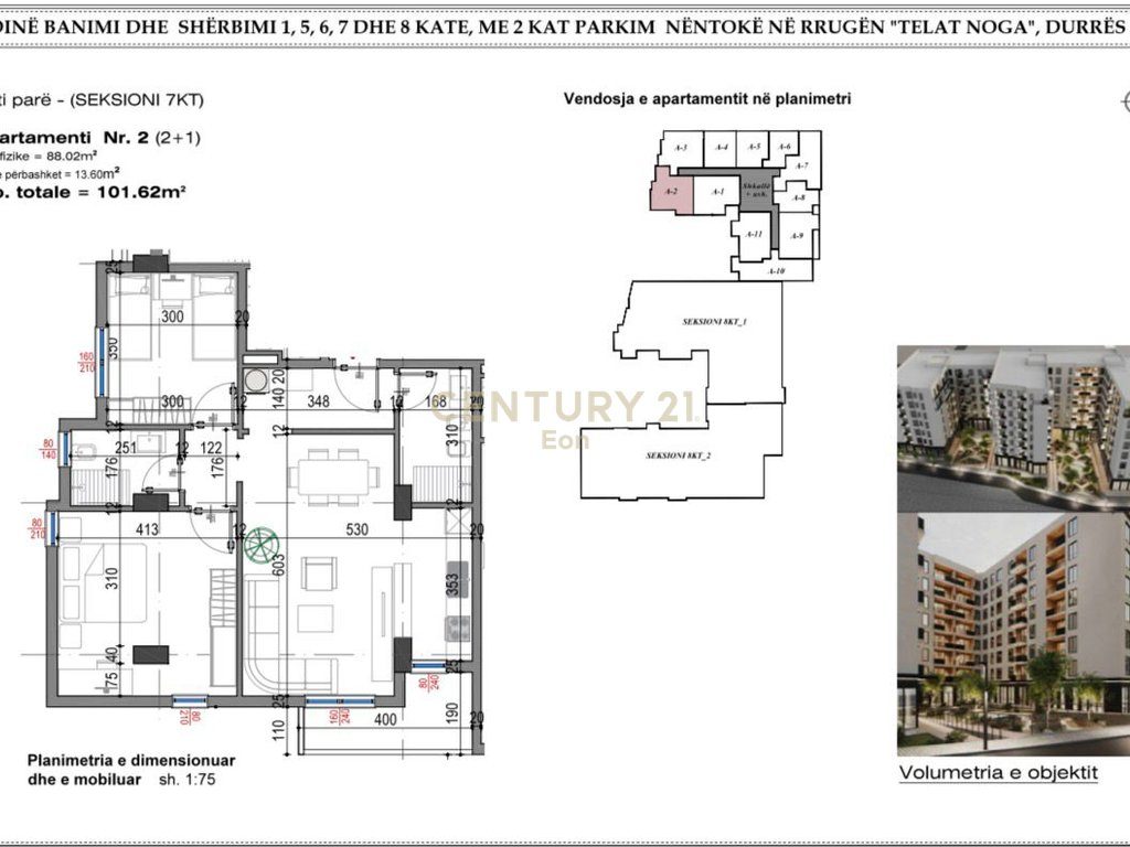 SHESIM APARTAMENT 2+1+2 TEK "WEST RESIDENCE" PRANE SPITALIT,NE DURRES !