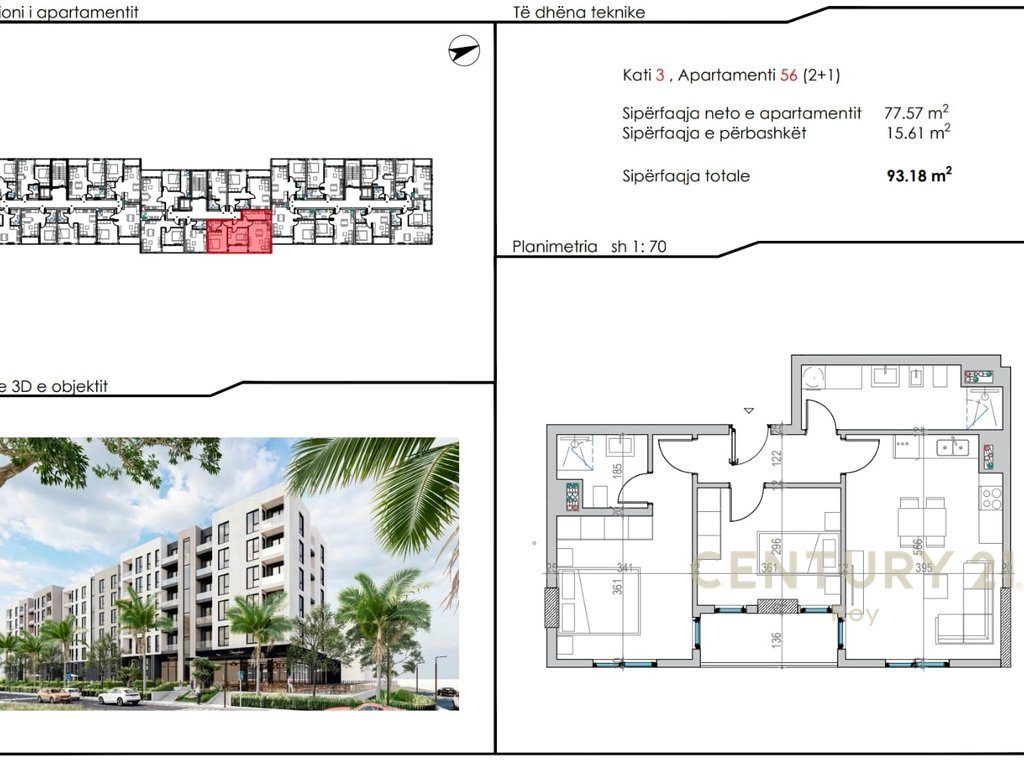 SHITET APARTAMENT 2+1+2 NE NDERTIM TE RI TEK MALI I ROBIT!