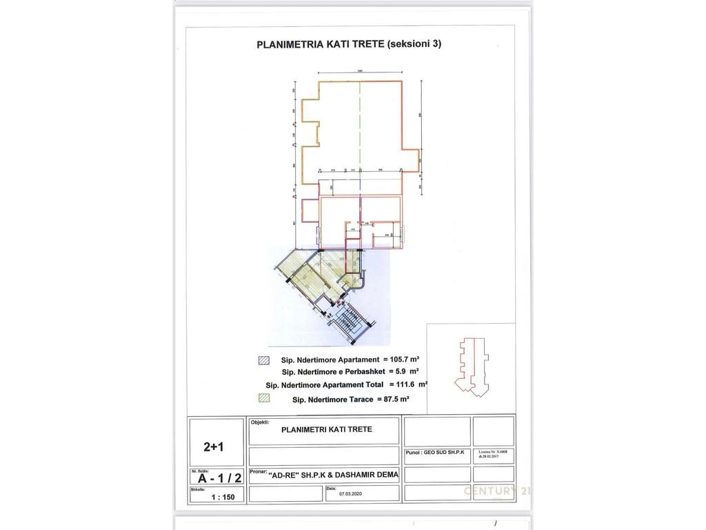 Apartament 2+1+2  me verande per shitje tek Uji i Ftohte