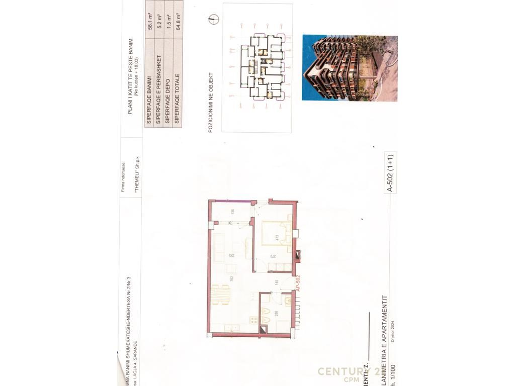 SARANDE SHESIM APARTAMENT 1+1 ME PAMJE NGA DETI ,100 METRA LARG DETIT , MUNDESI PER PAGESA ME KESTE