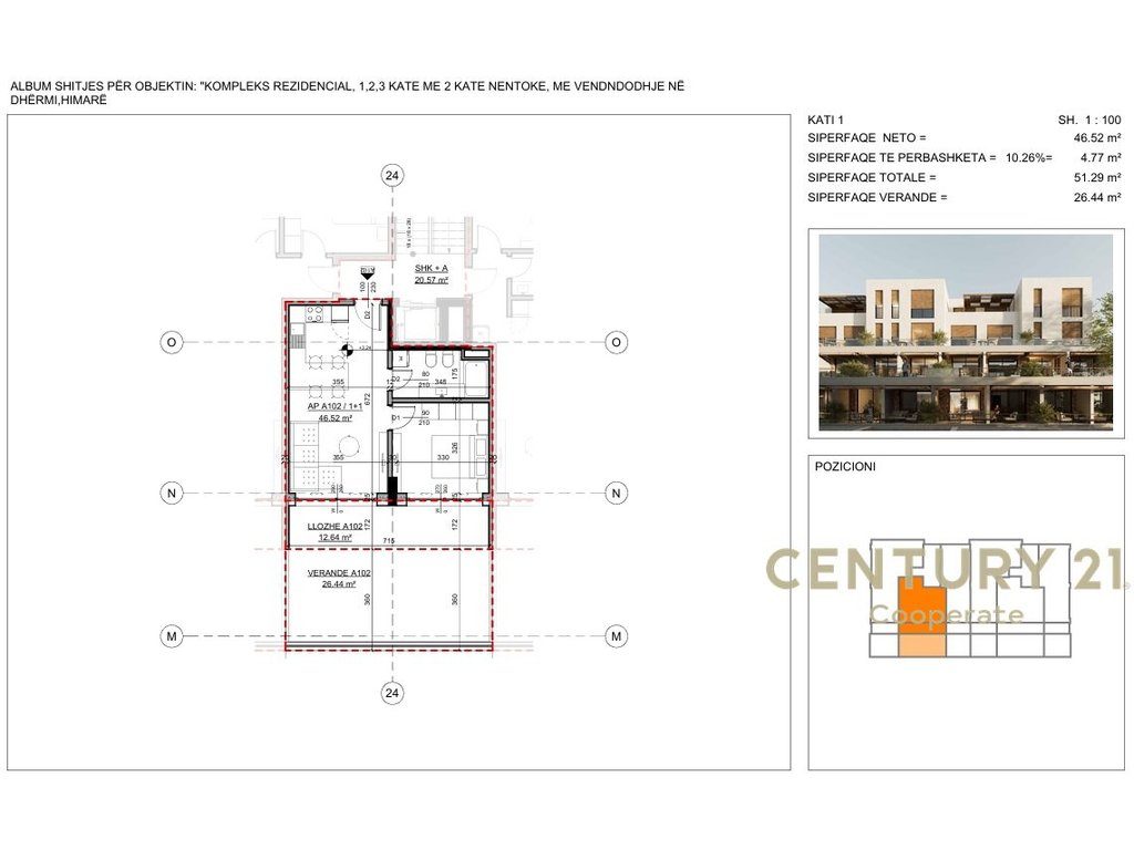 OKAZION! APARTAMENT 1+1+ VERANDE ME PAMJE NGA DETI, NE DHERMI