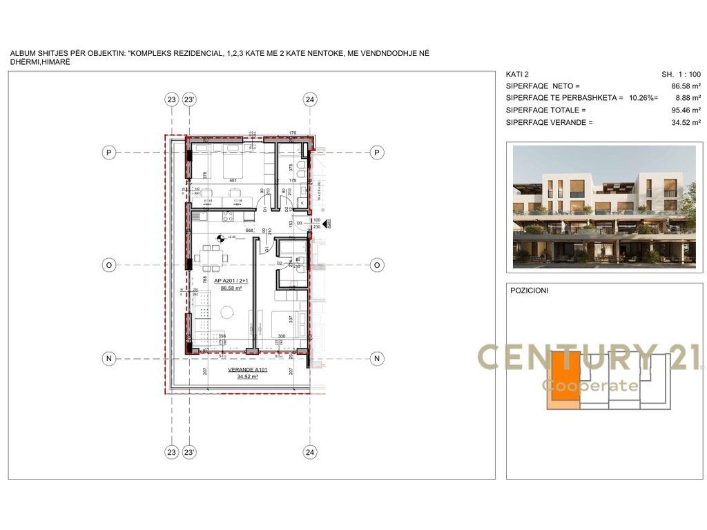 OKAZION! - SHESIM APARTAMENT  2+1+2 +VERANDË ME PAMJE NGA DETI, NË NJË REZIDENCË EKSKLUZIVE NË DHËRMI - Century 21 Alban...