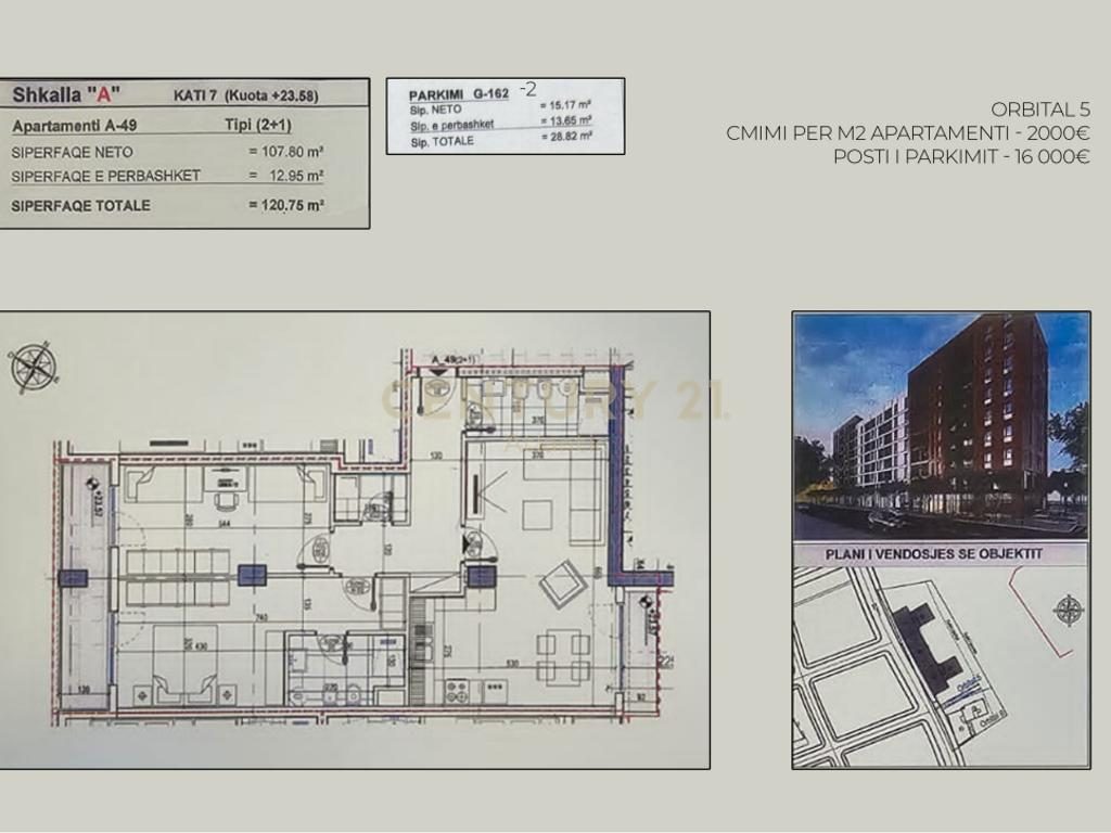 ORBITAL 5  në Bulevardi i Ri, Tiranë - 241,500€ | 120.75 m²