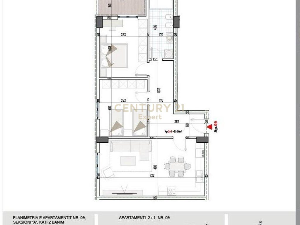 SHITET APARTAMENT 2+1 NE PASKUQAN, PRANE UNAZES SE MADHE