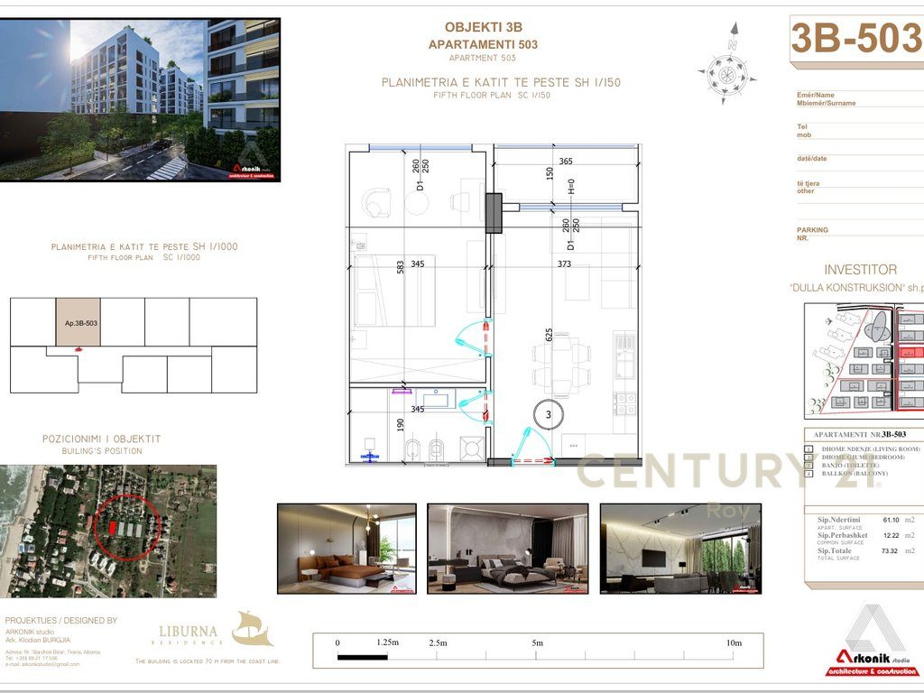 SHITET APARTAMENT 1+1 TEK REZIDENCA LIBURNA GODINA 3   !!!