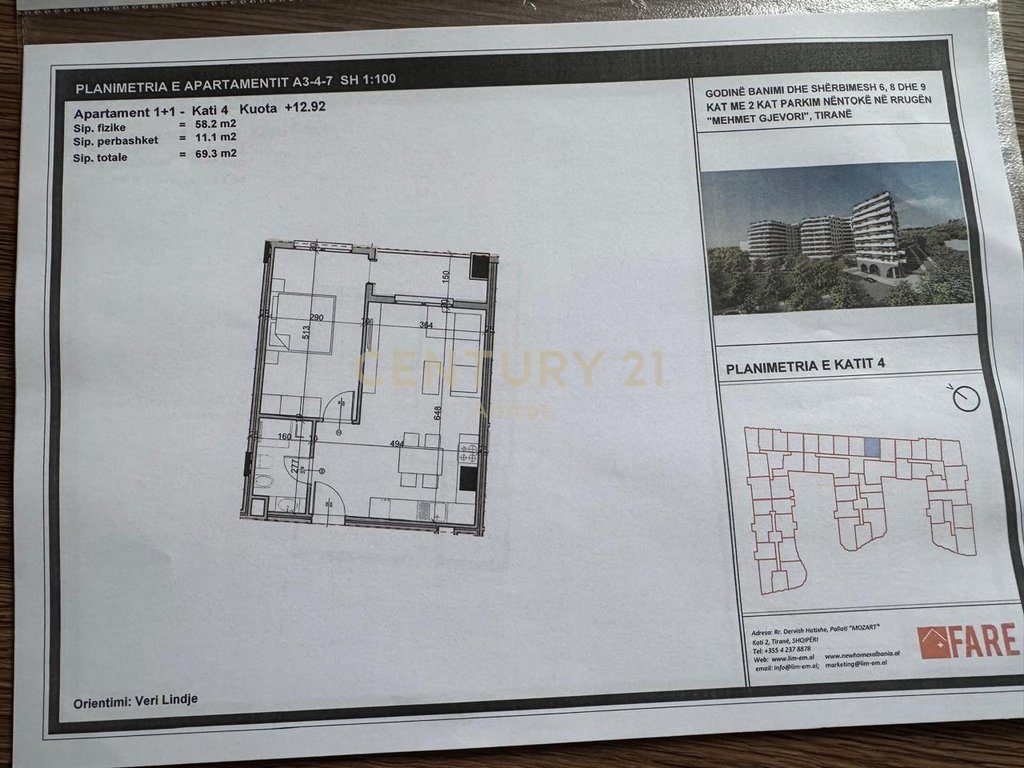 Apartament 1+1 për Shitje  në Paskuqan