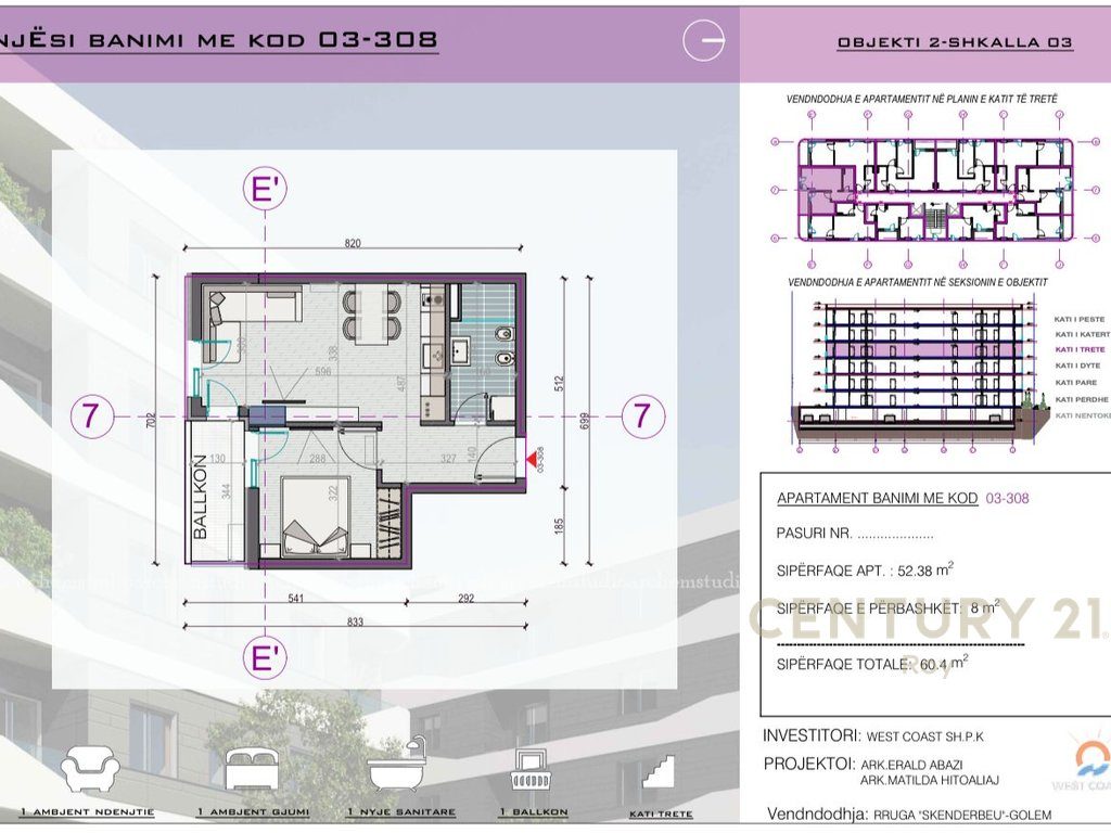 Shitet apartament 1+1 prane Pishave te Buta, Ndertim i RI !