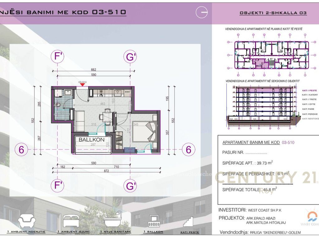 Shitet apartament 1+1 prane Pishave te Buta, Ndertim i RI !