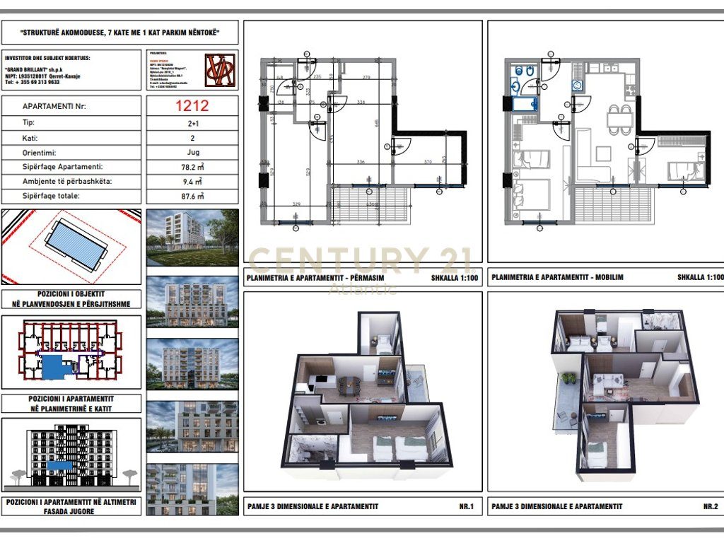 APARTAMENT 2+1 PER SHITJE PAGESE ME KESTE ,NDERTIM I RI NE QERRET !!