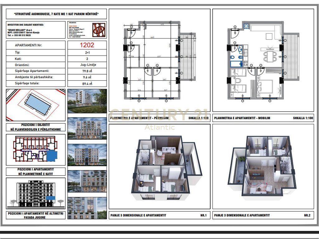 APARTAMENT 2+1 PER SHITJE PAGESE ME KESTE ,NDERTIM I RI NE QERRET !!
