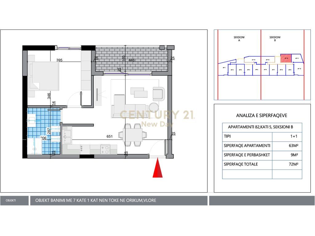 Apartament 1+1 për Shitje në Orikum, Vlorë!