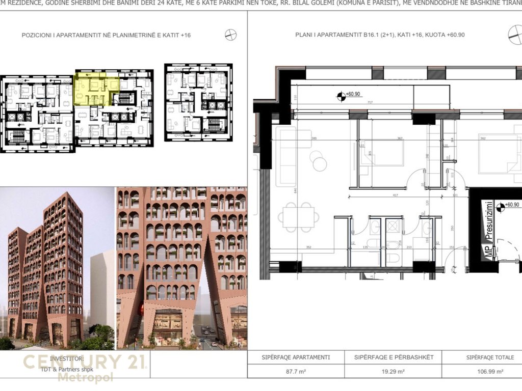 Ofroj për shitje apartamente të tipologjisë 2+1+2, në IM Rezidence, në një nga zonat më të preferuara të Tiranës.