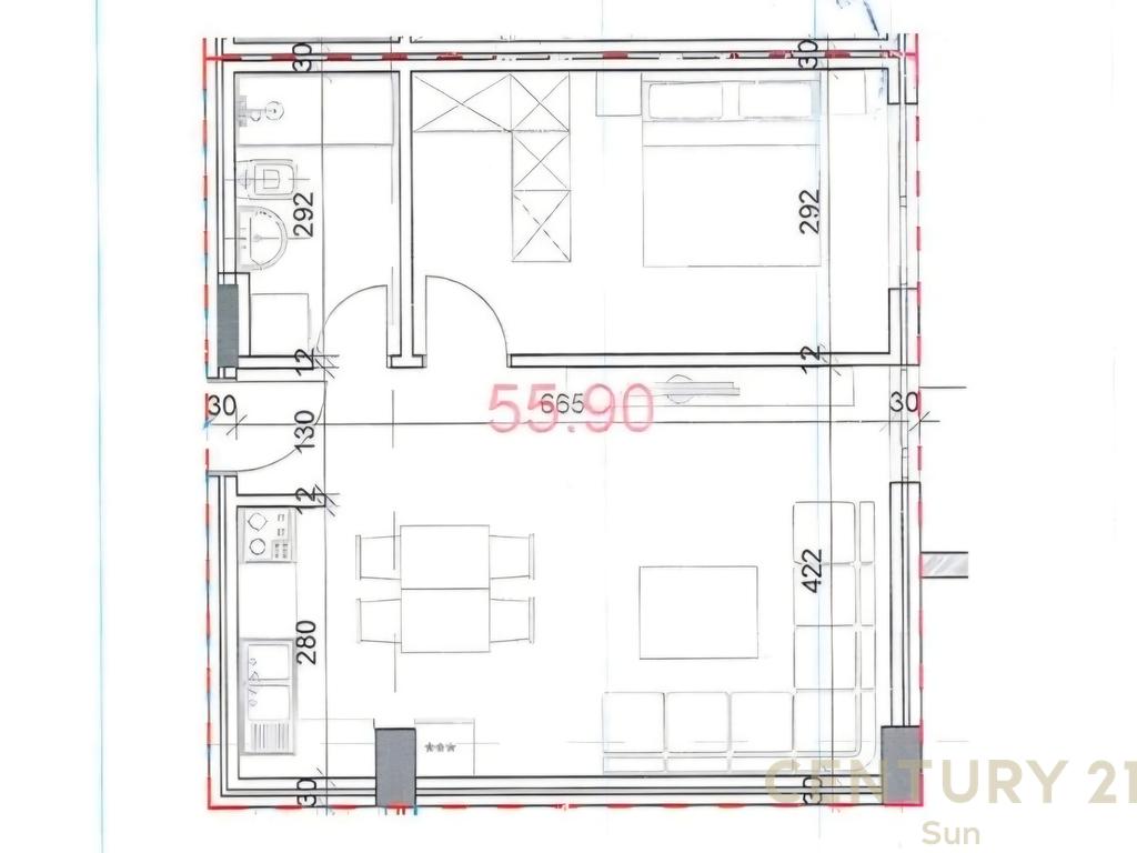 APARTAMENT 1+1 PER SHITJE NE REZIDENCEN KODRA E DIELLIT 2