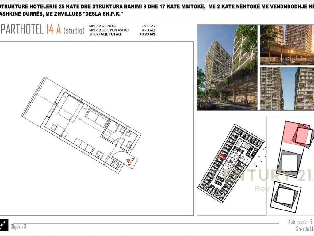 STUDIO PER SHITJE TEK "DESLA TOWER", PLAZH, DURRES!