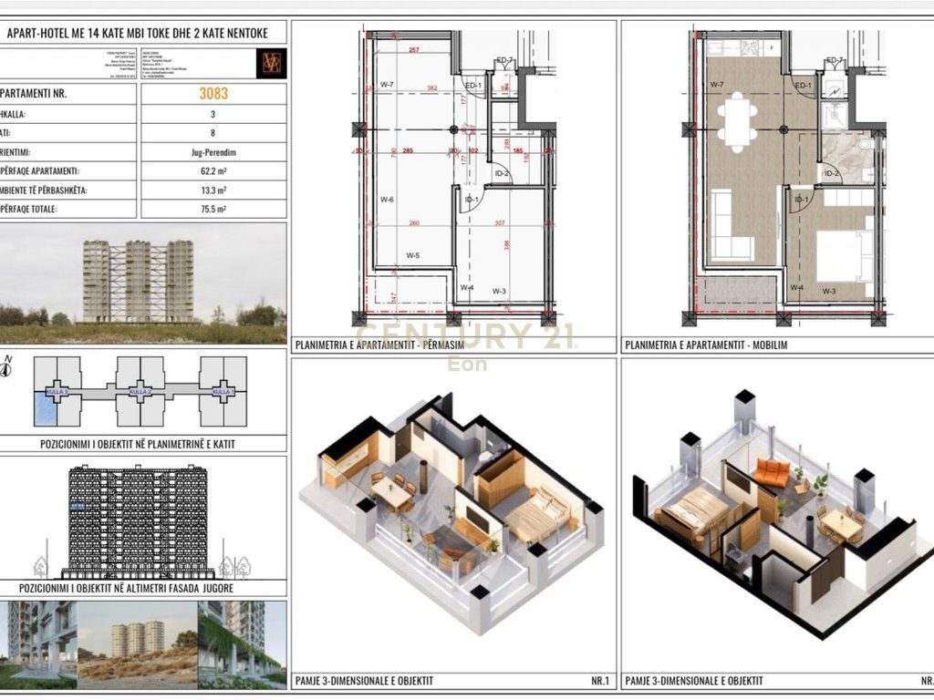 SHITET APARTAMENT 1+1 NE REZIDENCEN , THREE GARDENS , QERRET, KAVAJE !