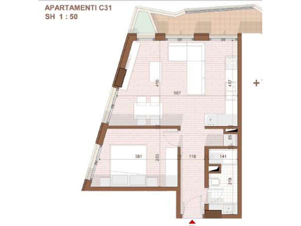 SHITET APARTAMENT 1+1+ VERANDE NE SHENGJIN