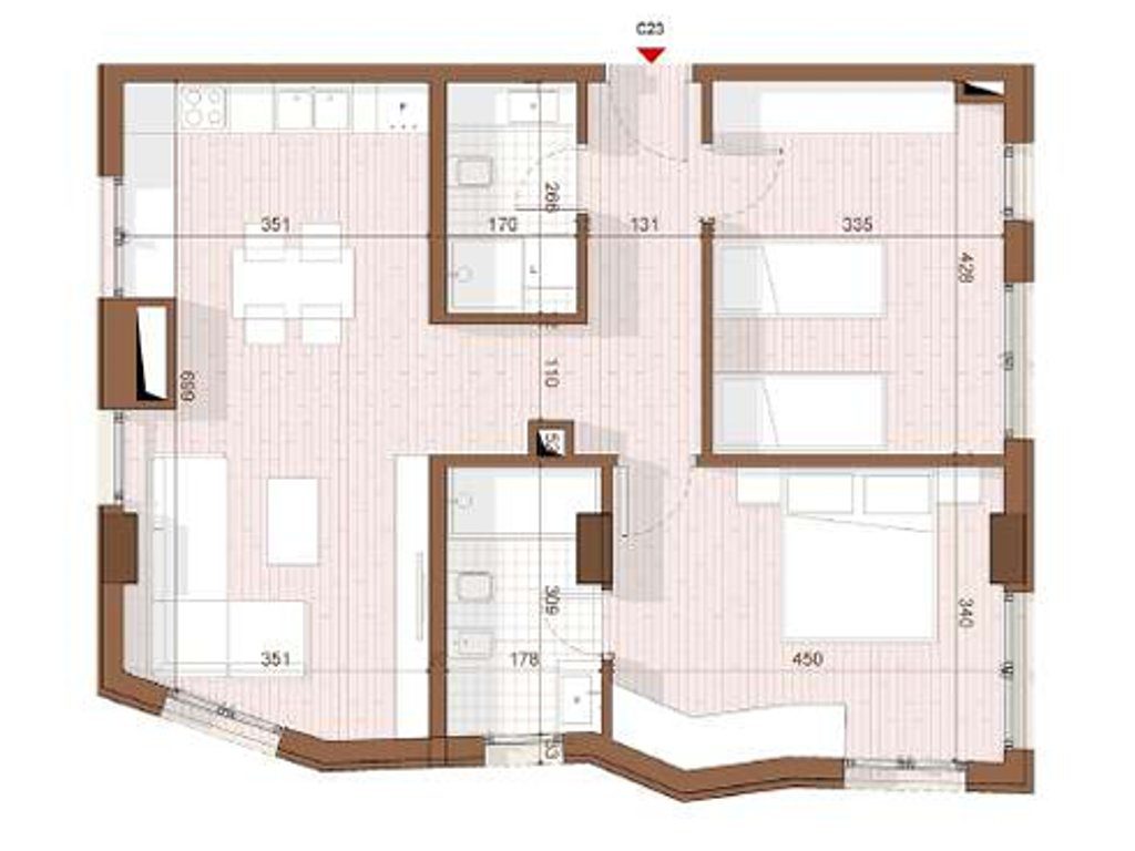 SHITET APARTAMENT 2+1+2+ VERANDE NE SHENGJIN