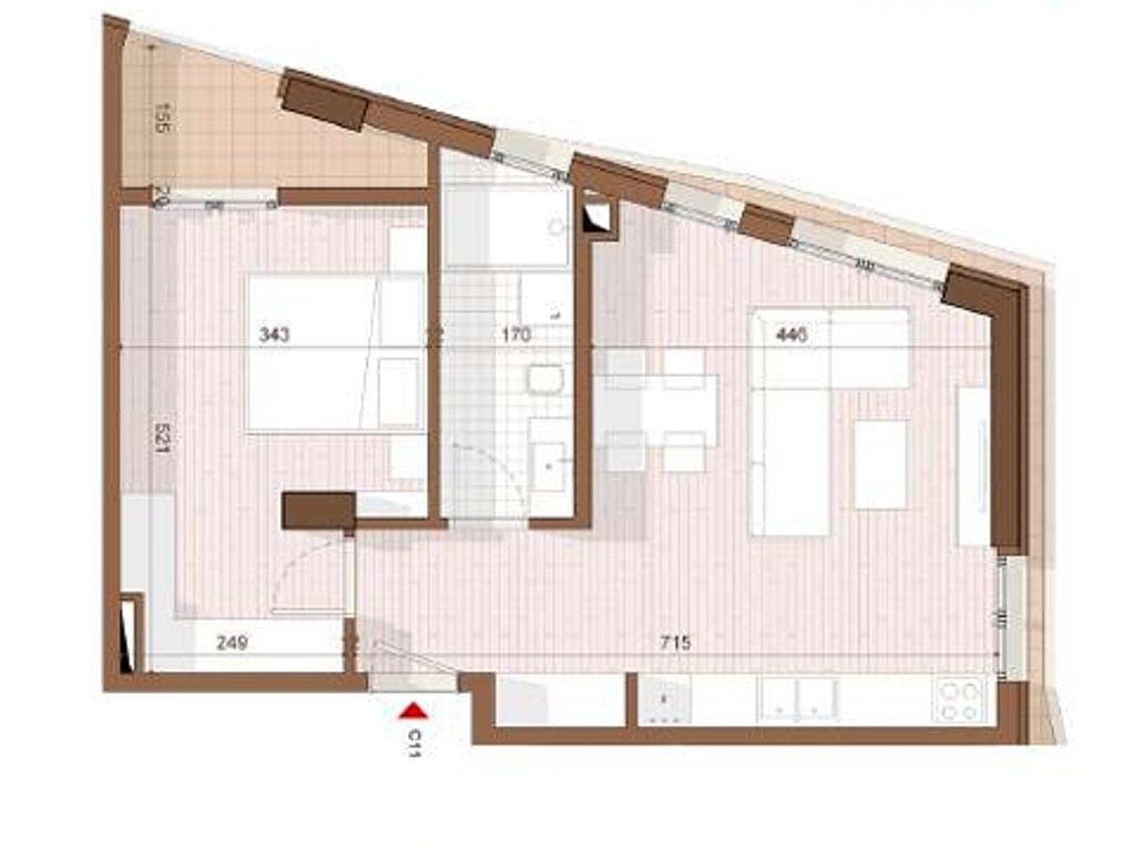 SHITET APARTAMENT 1+1 NE SHENGJIN