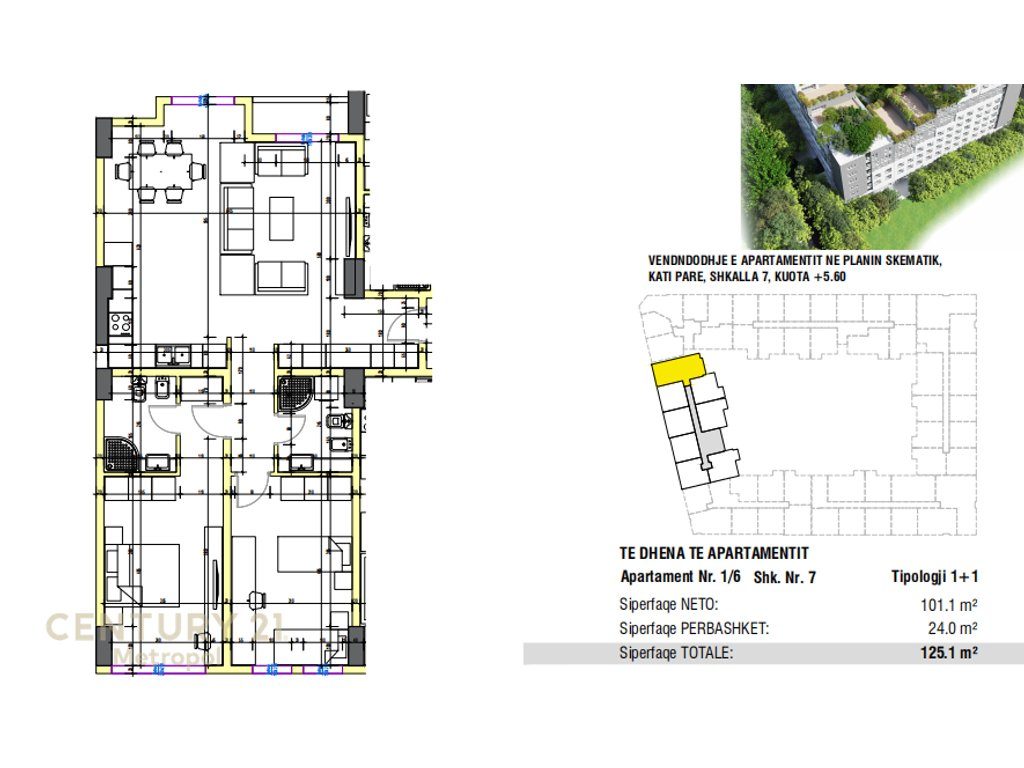 SHES APARTAMENT 2+1 NE OBJEKTIN URBAN GATE -ASTIR!