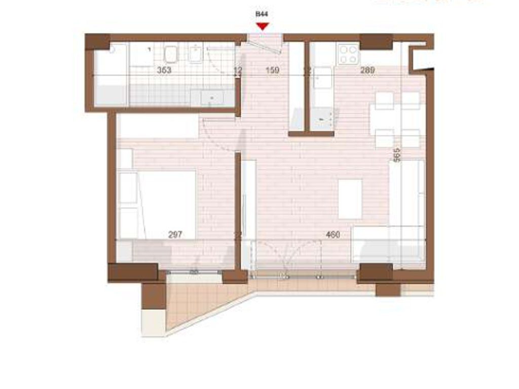 SHITET APARTAMENT 1+1 NE SHENGJIN