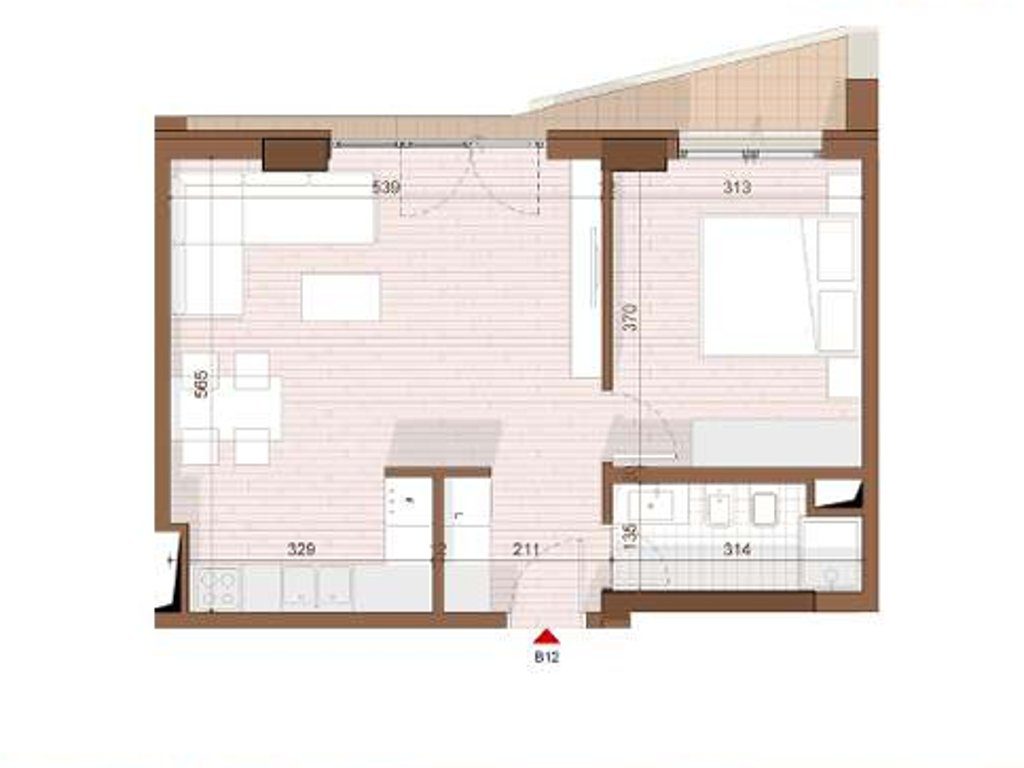 SHITET APARTAMENT 1+1 NE SHENGJIN
