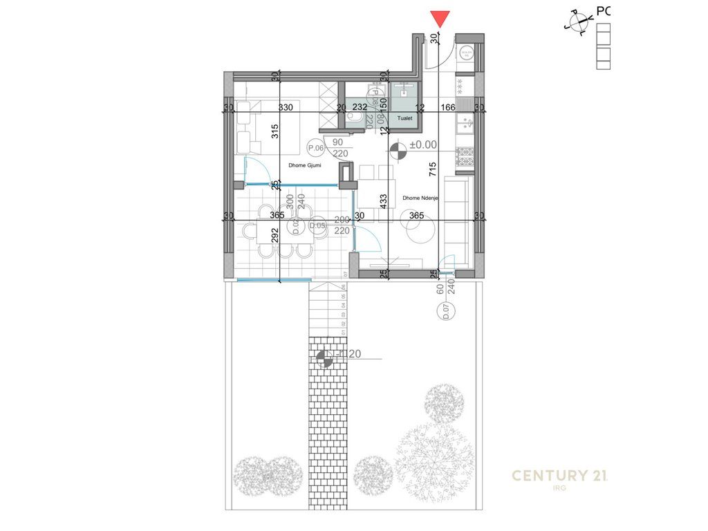Apartament me oborr ne Rezidencen Turquoise Marina!