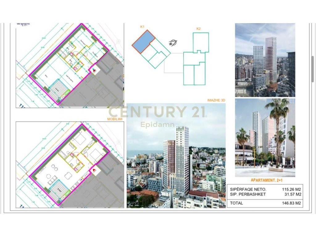 APARTAMENT 2+1 PËR SHITJE , DURRËS TOWER