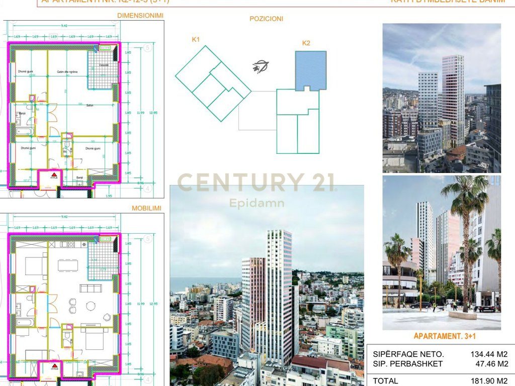 APARTAMENT 3+1+2  PËR SHITJE , DURRËS TOWER