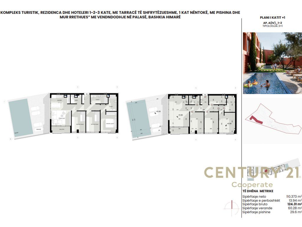 APARTAMENT 3+1 ME PISHINE NE SHITJE "IONIAN PALASE" | 185 m²
