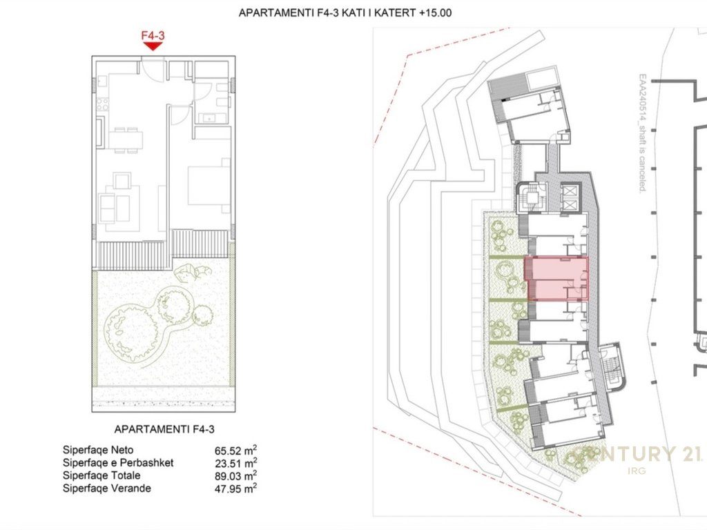 SHITET APARTAMENT 1+1 ME VERANDE NE GREEN COAST 2  !