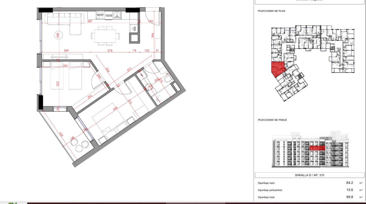 SHES APARTAMENT 2+1 NE RESIDENCEN NORTH-PASKUQAN!