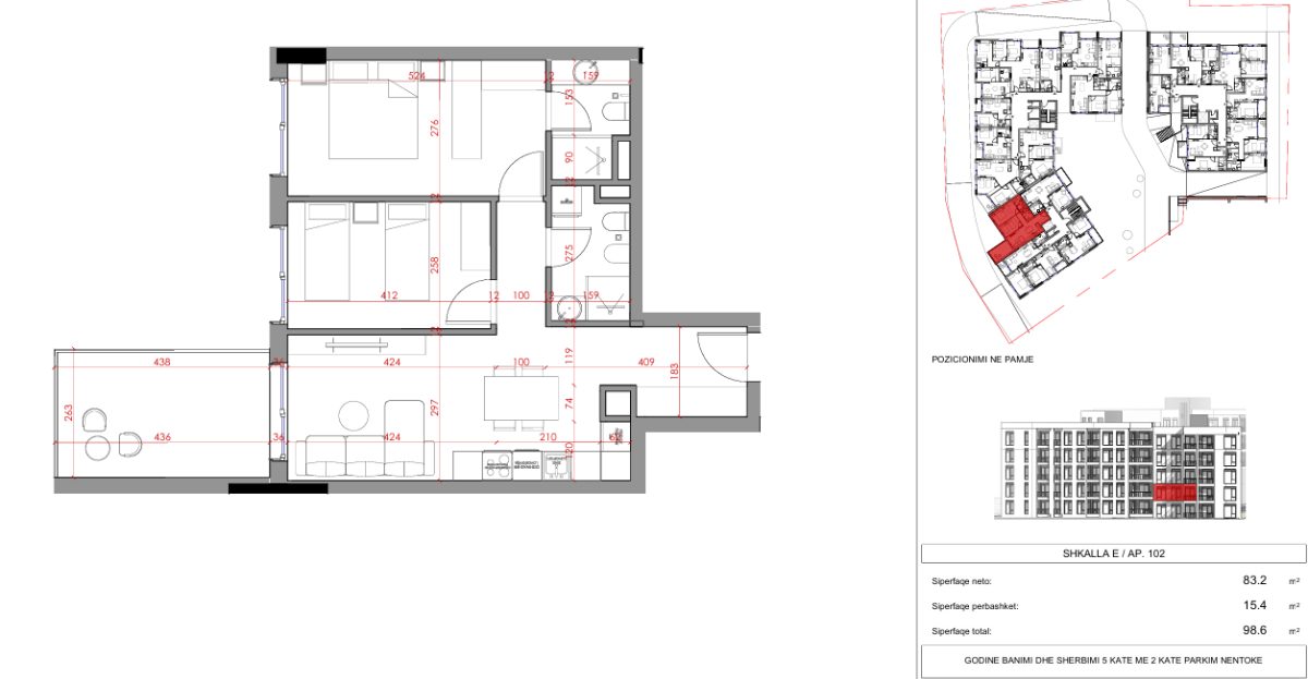 SHES APARTAMENT 2+1+2 NE RESIDENCEN NORTH-PASKUQAN!
