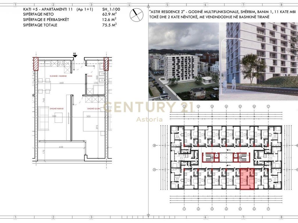 SHITET APARTAMENT 1+1 TE "ASTIRI RESIDENCE 2"