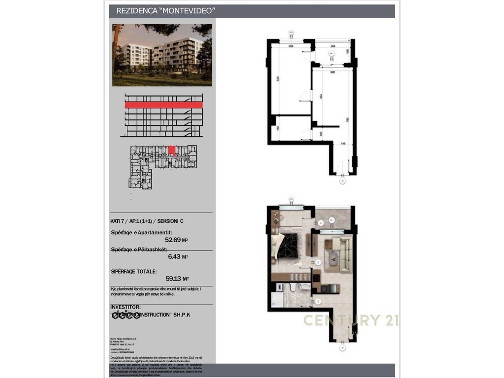 Apartament 1+1 Në Shitje në Mali i Robit, Durrës - 94,608€ | 59.13 m²