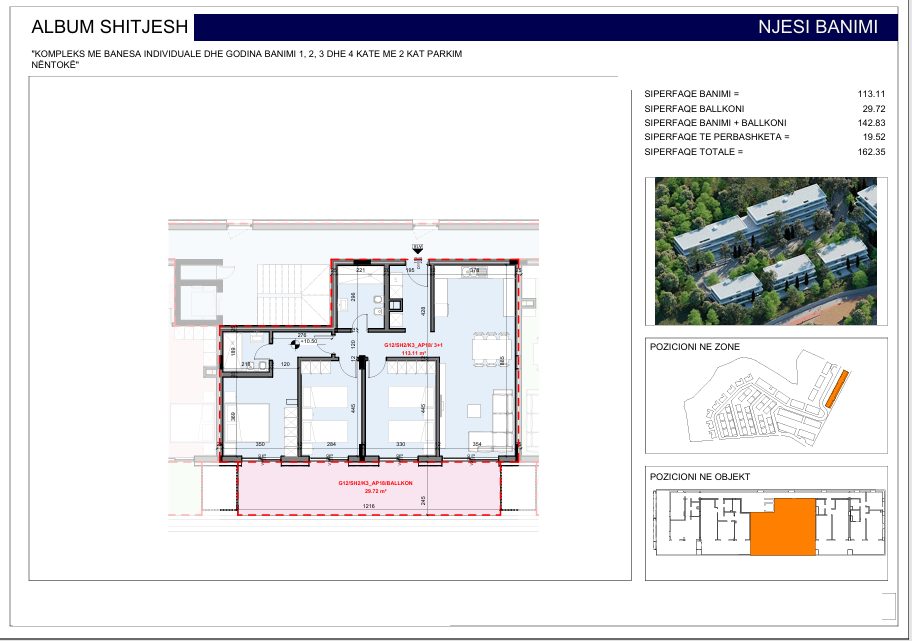 Apartament 3+1+2 dhe Verande në shitje ne Farka Lake Front Residence