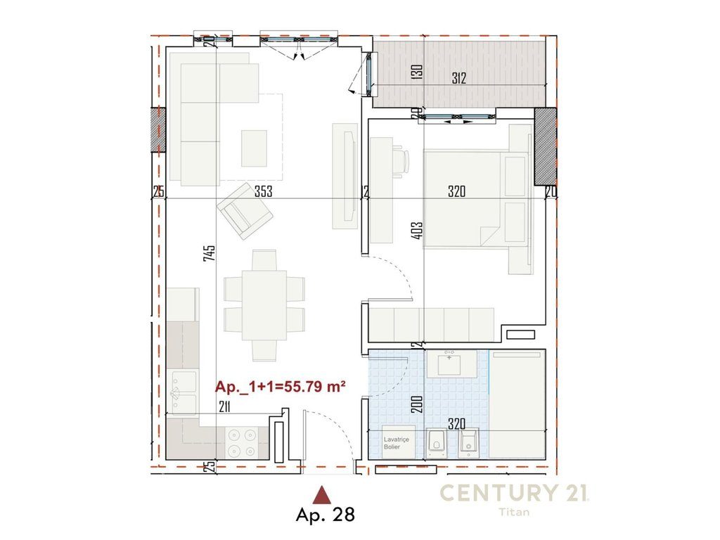 Shitet apartament 1+1, ne kompleksin Ringside, Paskuqan!