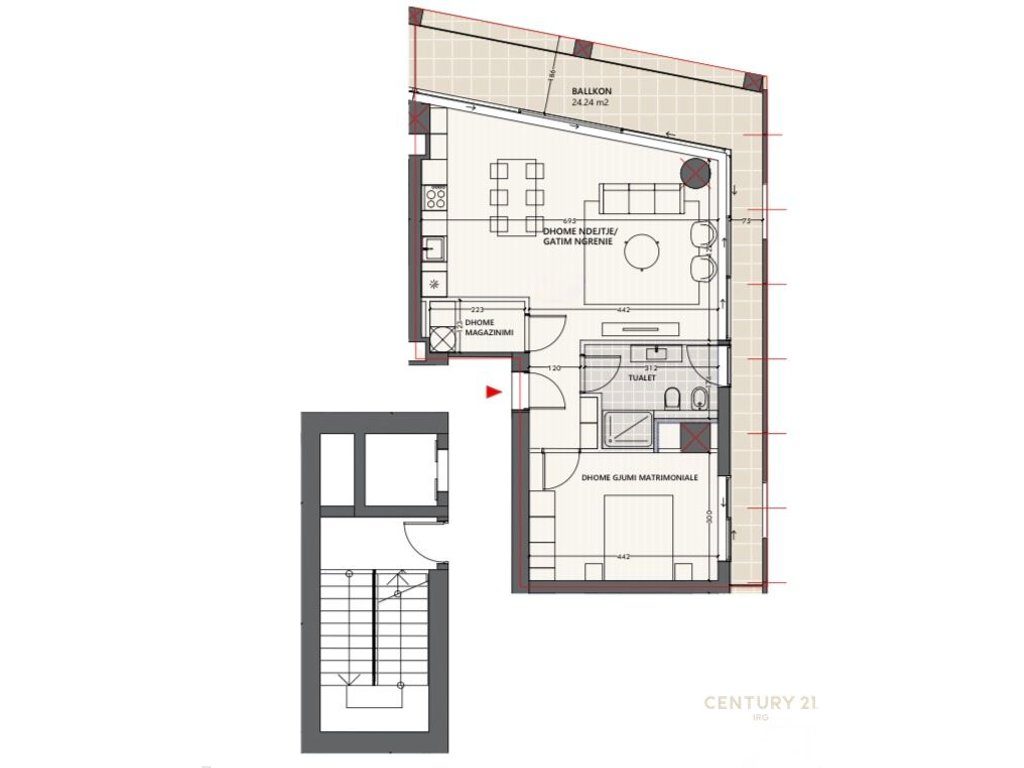 Shitet Apartament 1+1 në Vlora Marina