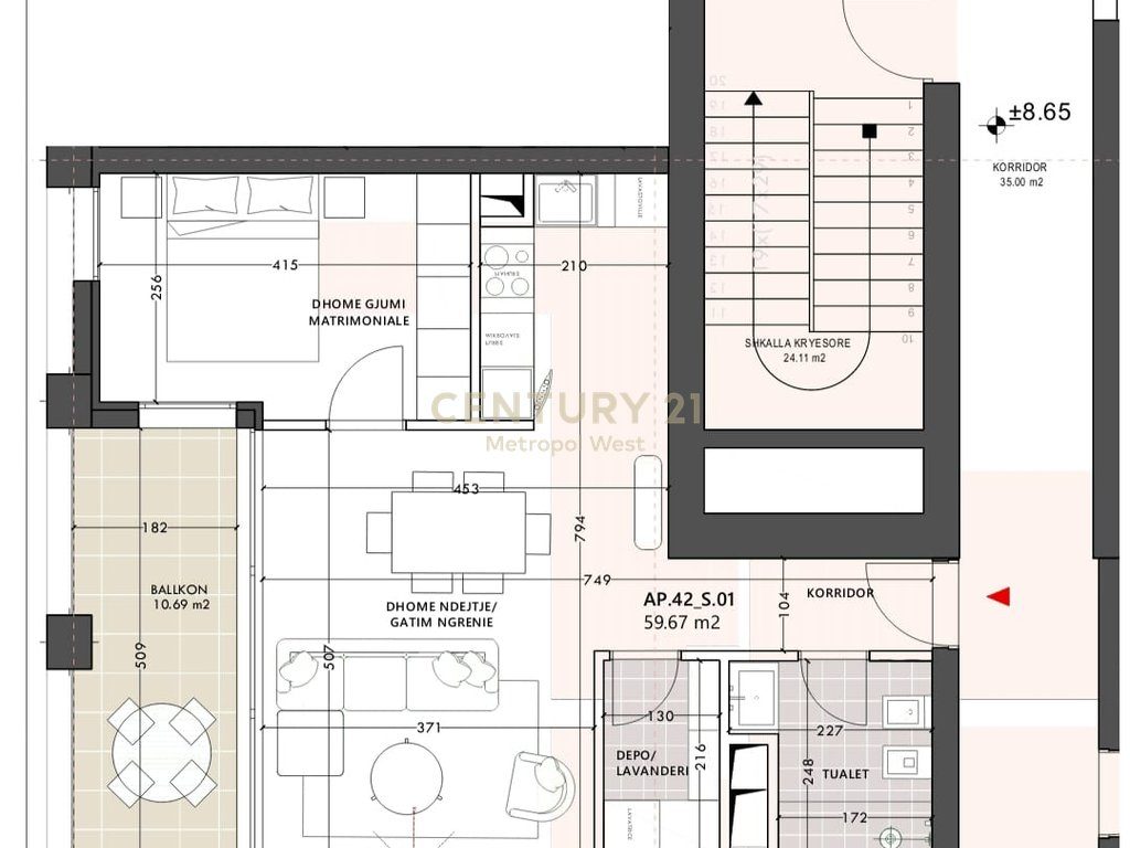 Apartament 1+1  per shitje te Vlora Marine!
