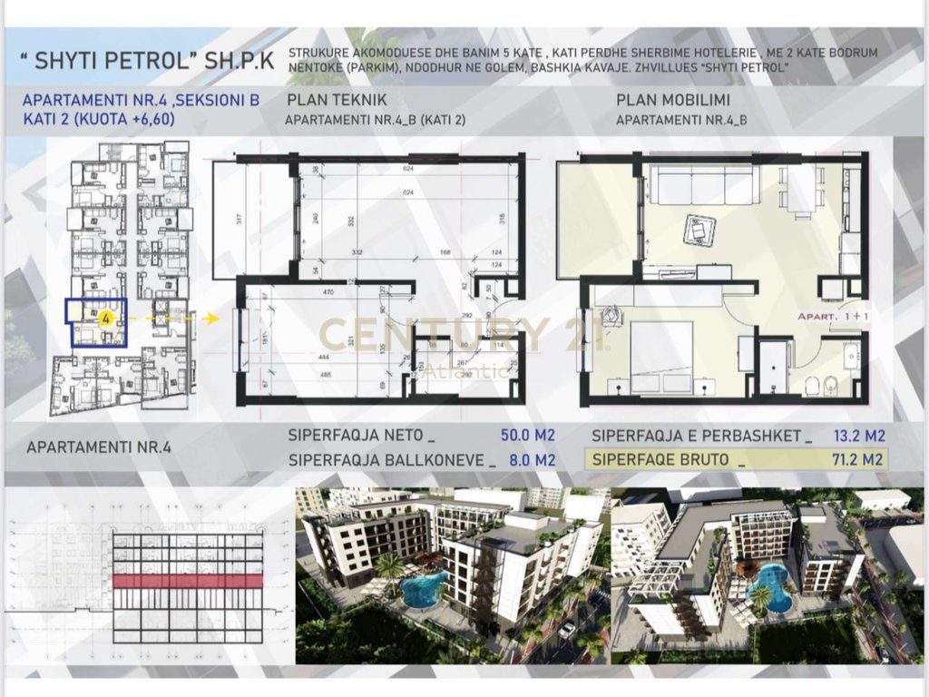 SHITET APARTAMENT 1+1 NE NDERTIM TE RI, MALI I ROBIT-GOLEM! ''AZURE COAST'', RESIDENCE ! MUNDESI PAGESE ME KESTE! - Cent...