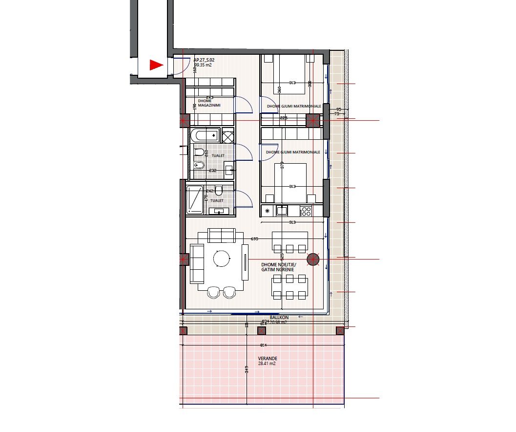 APARTAMENT 2+1+2 NE VIJE TE PARE TE VLORA MARINA!!!