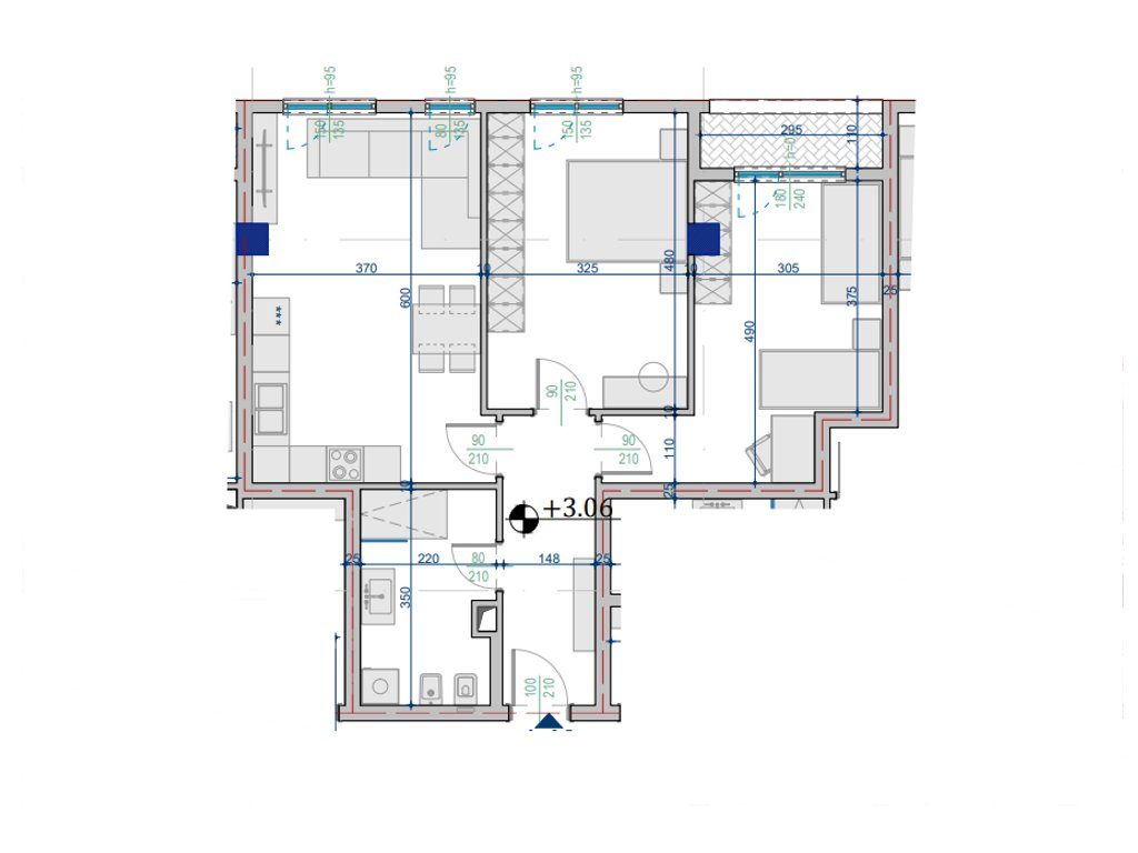 Shitet Apartament 2+1 – 93.91 m² Totale | Paskuqan – Tiranë