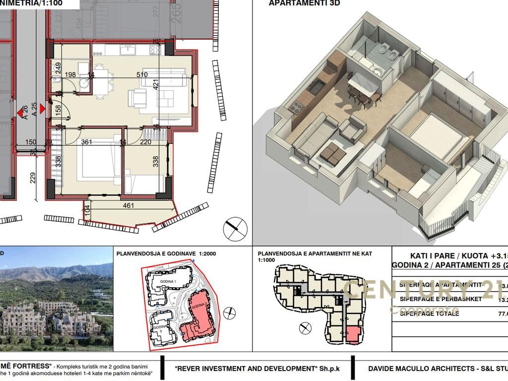 SHESIM APARTAMENT 2+1 NË KOMPLEKSIN "RADHIMA FORTRESS" , VLORË  | 77 m²