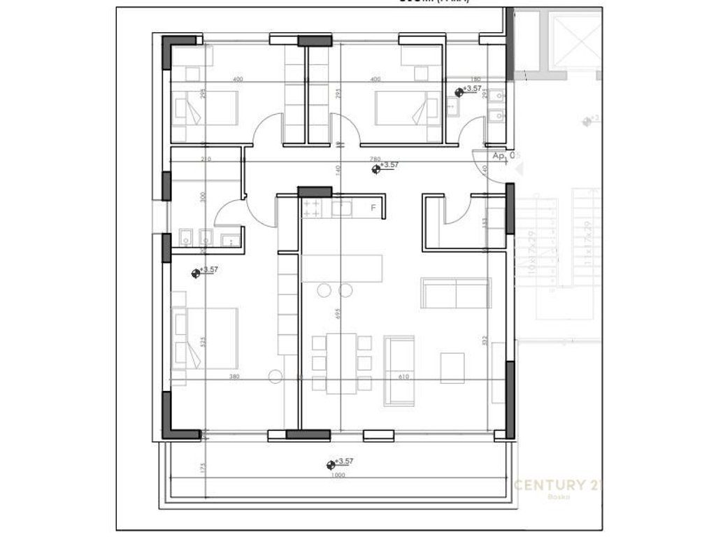 SHITET APARTAMENT 3+1+2+VERANDE BLIN RESIDENCE, FARKE !